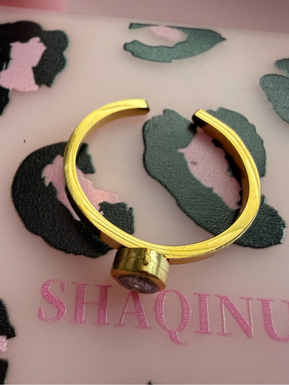 Affordable Fashion Finds Gold Open Ring with Clear Stone Accent